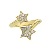 0.38ct Diamond Star Ring in 18K Yellow Gold, size 6.5