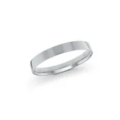 10k White Gold Flat Wedding Band - Polished
