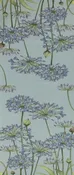Agapanthus Blue French Jacquard Woven Table Runner 71×19 Inch Floral Botanical Dining Decor