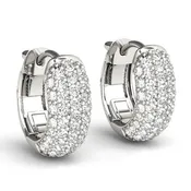 14K 5 Row Pave Diamond Earring