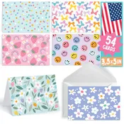 54 Blank Notecards with Envelopes – Bulk Stationery Set, Birthday & Thank You Greeting Cards – Blank Cards for All Occasions