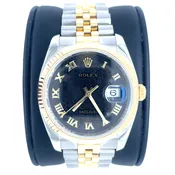 Rolex Datejust 116233 – 36mm Black Tapestry Dial Two-Tone Watch — David Reynolds Jewelry and Coin