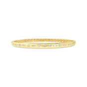 14K Yellow Gold Mixed Shape Diamond Bangle