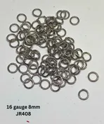 16 gauge stainless steel jump rings, 8mm – 100pcs