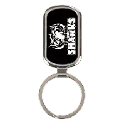 1 1/8″ x 1 7/8″ Black Laserable Rectangle Keychain(BULK)