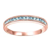 10Kt Rose Gold Blue Topaz 1/3Ctw Ring