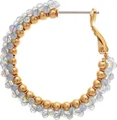 1" Beaded Edge Hoop Earring
