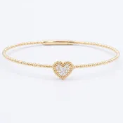 14k. Diamond Heart Flex Bangle Bracelet