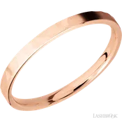 2 mm wide Flat 14K Rose Gold band.