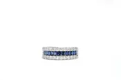 Baguette Sapphire and Diamond Ring