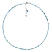 2mm Beaded Larimar and Sterling Silver Necklace