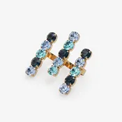 3 Rows Blue Multi Ring