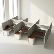 6 Pod of 6×6 Tall Office Cubicles for 6 Person Teams