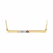 Bar Family Necklace for Mom with 4 Stones