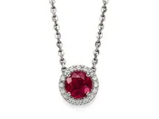 18K Natural Ruby Diamond Pendant