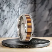 8 mm Tungsten with Bamboo/KOA Inlay Model #1008