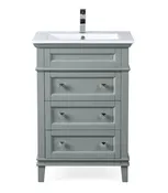 24 Inch Modern Freestanding Gray Felix Bathroom Vanity, Single Sink, Fully Assembled