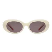 Asio - Designer Oval Sunglasses - Black & Snowy White