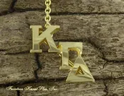 Triple Greek Letter 10K Chapter Guard with Chain — Fourteen Karat Plus, Inc.