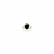 10K Yellow Gold "Mom" Script Black Onyx Ring