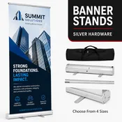 BANNER STANDS (silver hardware)