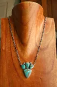 4 Turquoise Cluster On Chain Necklace