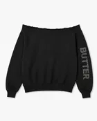 Butter Plush Diamond Off-the-Shoulder Sweatshirt