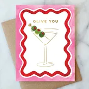 Abigail Jayne Design - Olive You Martini Card | Valentine Love Friendship