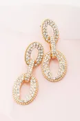 Gold Statement Rhinestone Drop Earrings