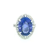 10 carat Oval Tanzanite & Diamond (.43cttw) set in 14k white gold - 009-00269 — BBS Jewelers