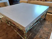 Map Silver Inlay Coffee Table | Personalized Concrete Artistry