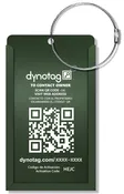Dynotag Aluminum Convertible Luggage Tag with Steel Loop - Emerald Green