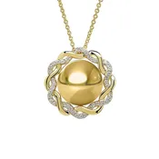 14kt Gold Vermeil & Lab White Sapphire Celtic Necklace - 18"