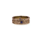 14K White Gold and Sapphire Italian Poesy Ring