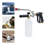 2-in-1 High Pressure Washer Gun 300Bar with Adjustable Foam and 5 Replaceable Nozzles for Car Patio Cleaning