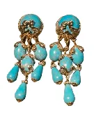 Austin Blaze Baroque Turquoise Tassel Earrings