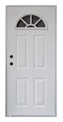 34x76 Sunburst Paneled Steel Out-swing Exterior Door