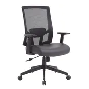 Antimicrobial Vinyl Task Chair – Mesh Task Chair – Ergonomic Office Seating (Black)