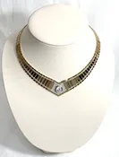 14K Yellow Gold Diamond Collar Necklace with Railroad Design — Reynolds Jewelers