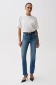 Aleks Mid Rise Straight Long Jean