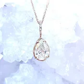 2 CT Pear Cut Lab Grown Diamond Necklace