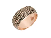 Black Line Pattern Rose Gold Band