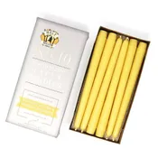 10" Hand Dipped Pure Beeswax Taper Candles - Natural Beeswax