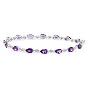 14KT Gold Amethyst Bracelet
