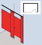 114 Alcove|Floor Mounted/Overhead Braced Powder Coated Metal Partitions