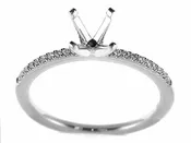 14k White Gold Diamond Semi Mount