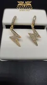 Lightning Bolt Dangling Diamond Earings 1.00Ct