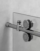 AquaLine III Series - Frameless Sliding Shower Door Hardware Track Kit, Polished US32/629 Finish, 304 Grade Stainless Steel Alloy  * Glass Door Not Included *