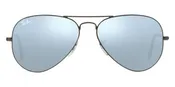A80 RAY-BAN AVIATOR LARGE METAL RB3025 029/30 58 MATTE GUNMETAL  LIGHT GREEN MIRRORED SILVER
