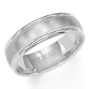 11-WV5010-G - ARTCARVED - Comfort Fit wedding band with brushed finish, milgrain and rolled edges